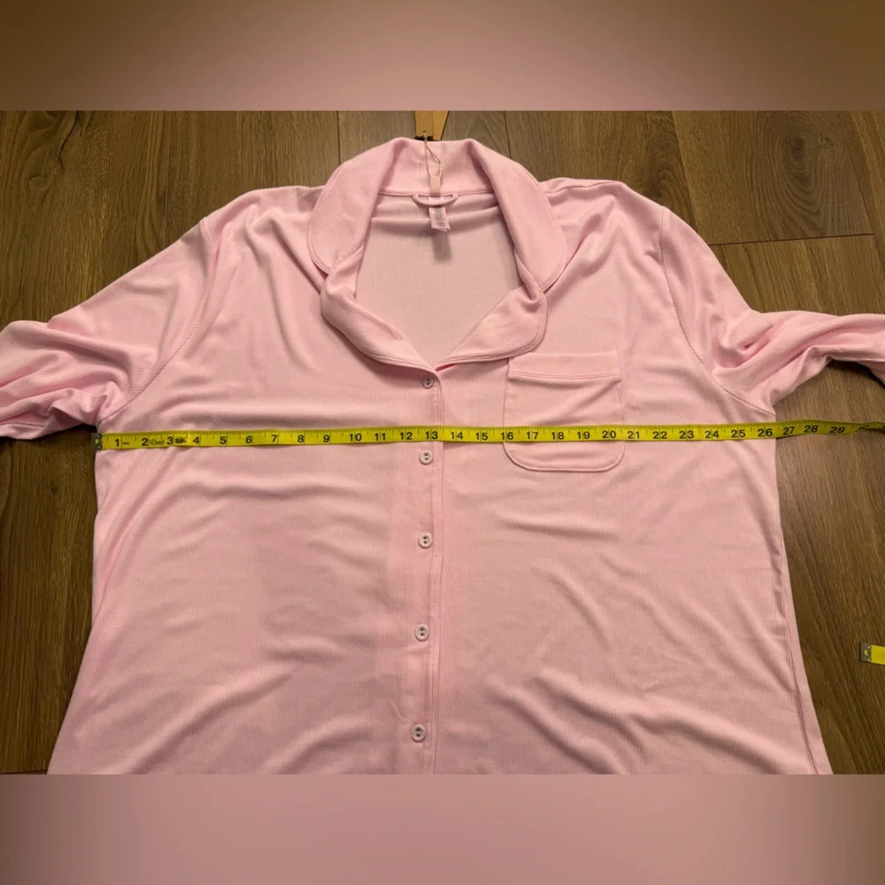 NWT Skims Soft Lounge Rib Sleep Pajama Set Pink Cherry Blossom Size 2X - Picture 12 of 16